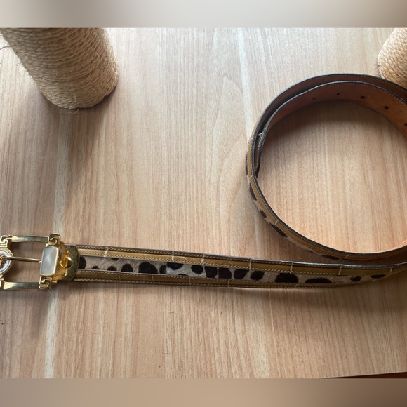 Mauri genuine leather and fur belt - Picture 3 of 5